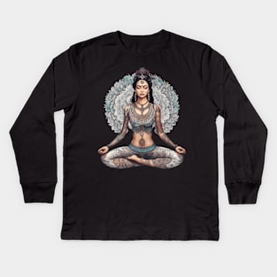 Buddhist Meditation Kids Long Sleeve T-Shirt